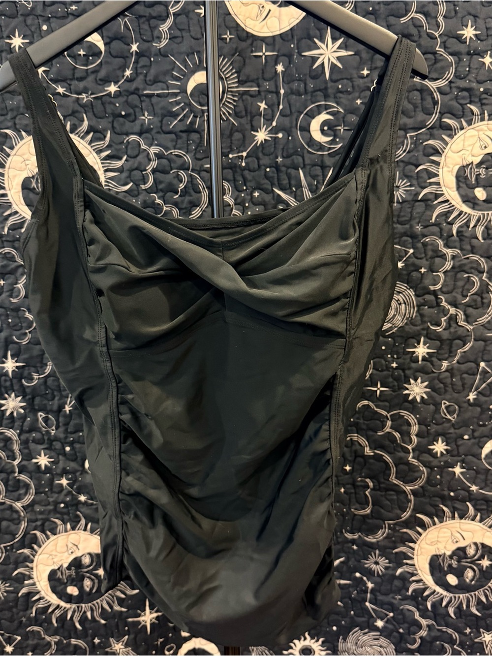Black Swim Tank Top with Twist Front